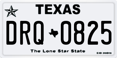 TX license plate DRQ0825