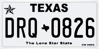 TX license plate DRQ0826