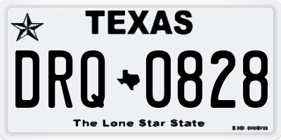 TX license plate DRQ0828