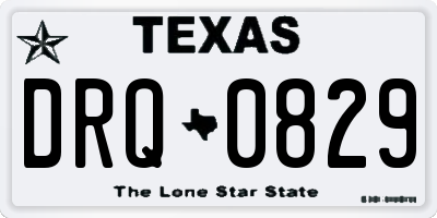 TX license plate DRQ0829