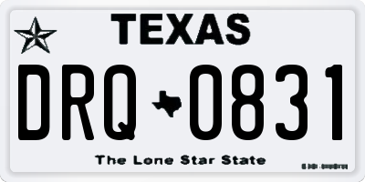 TX license plate DRQ0831