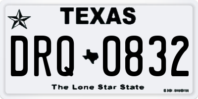 TX license plate DRQ0832