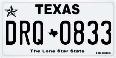 TX license plate DRQ0833