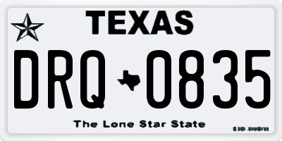 TX license plate DRQ0835