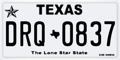 TX license plate DRQ0837