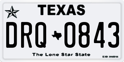TX license plate DRQ0843