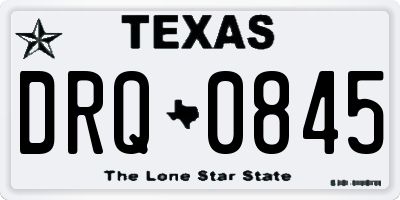 TX license plate DRQ0845