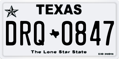 TX license plate DRQ0847