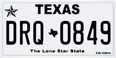 TX license plate DRQ0849