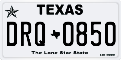 TX license plate DRQ0850