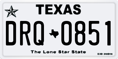 TX license plate DRQ0851