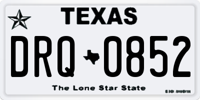 TX license plate DRQ0852