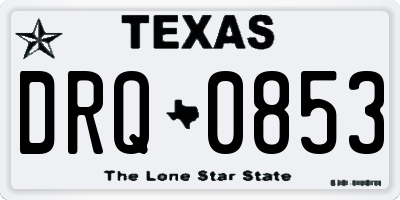 TX license plate DRQ0853