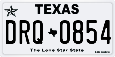 TX license plate DRQ0854