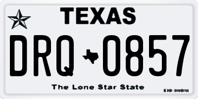 TX license plate DRQ0857