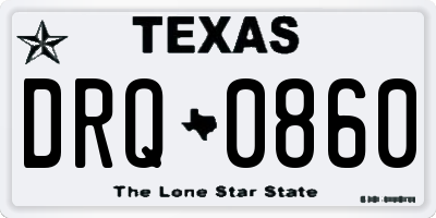 TX license plate DRQ0860