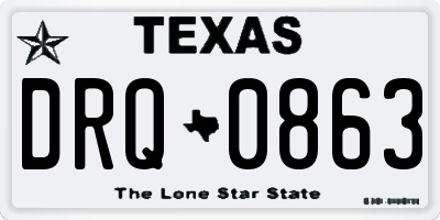 TX license plate DRQ0863