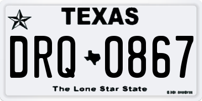 TX license plate DRQ0867