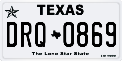 TX license plate DRQ0869
