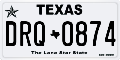 TX license plate DRQ0874