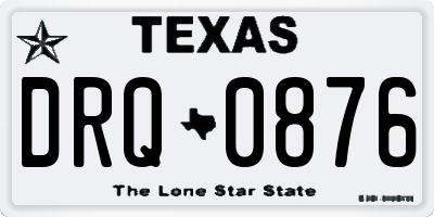 TX license plate DRQ0876