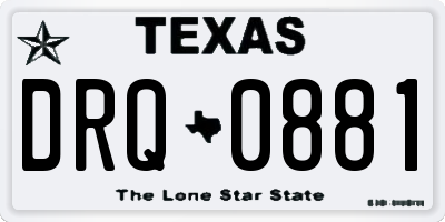 TX license plate DRQ0881