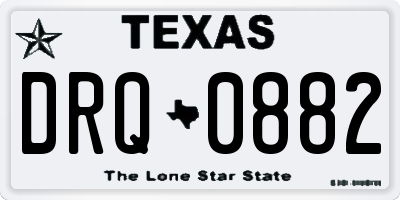 TX license plate DRQ0882