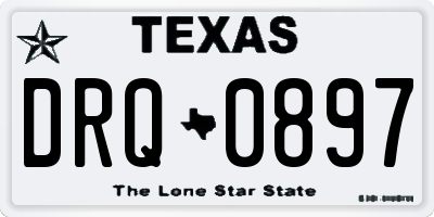 TX license plate DRQ0897