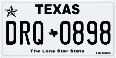 TX license plate DRQ0898