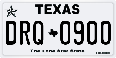 TX license plate DRQ0900