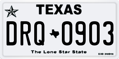 TX license plate DRQ0903