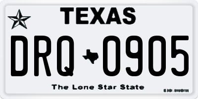 TX license plate DRQ0905