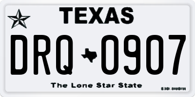 TX license plate DRQ0907