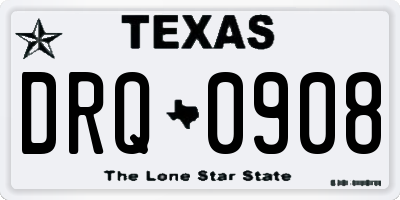TX license plate DRQ0908