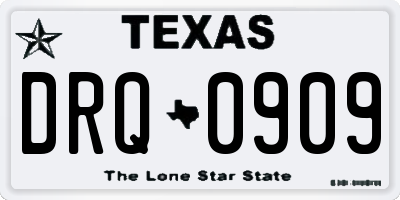 TX license plate DRQ0909
