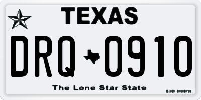 TX license plate DRQ0910