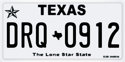 TX license plate DRQ0912