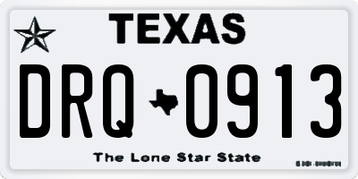 TX license plate DRQ0913