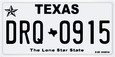 TX license plate DRQ0915