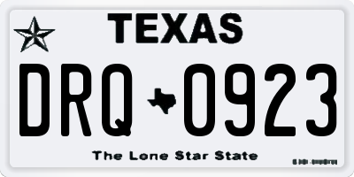TX license plate DRQ0923