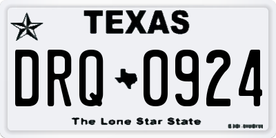 TX license plate DRQ0924