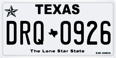 TX license plate DRQ0926