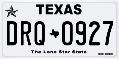 TX license plate DRQ0927