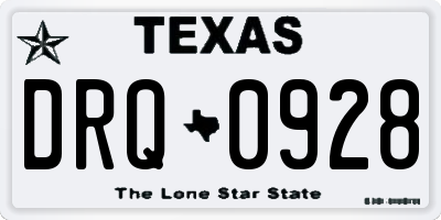TX license plate DRQ0928