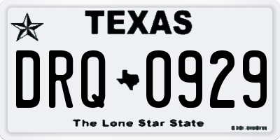 TX license plate DRQ0929