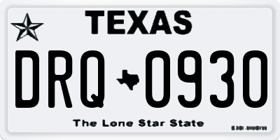 TX license plate DRQ0930