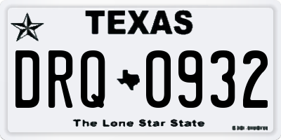 TX license plate DRQ0932