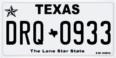 TX license plate DRQ0933