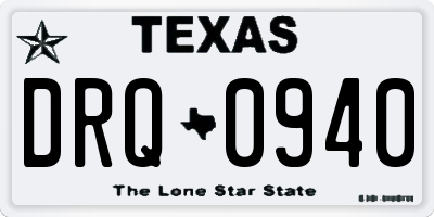 TX license plate DRQ0940