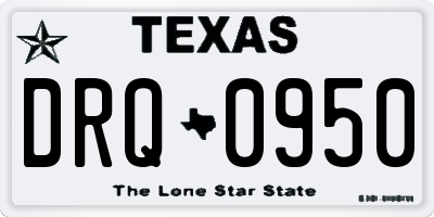 TX license plate DRQ0950